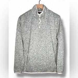 Eddie Bauer Sweatshirt‎ Women's Gray 1/4 Snap Pullover Size XL